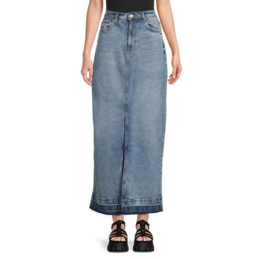 Kensie Jeans Women’s Size 6 28” Vintage Luxe The High Rise Denim Maxi Skirt